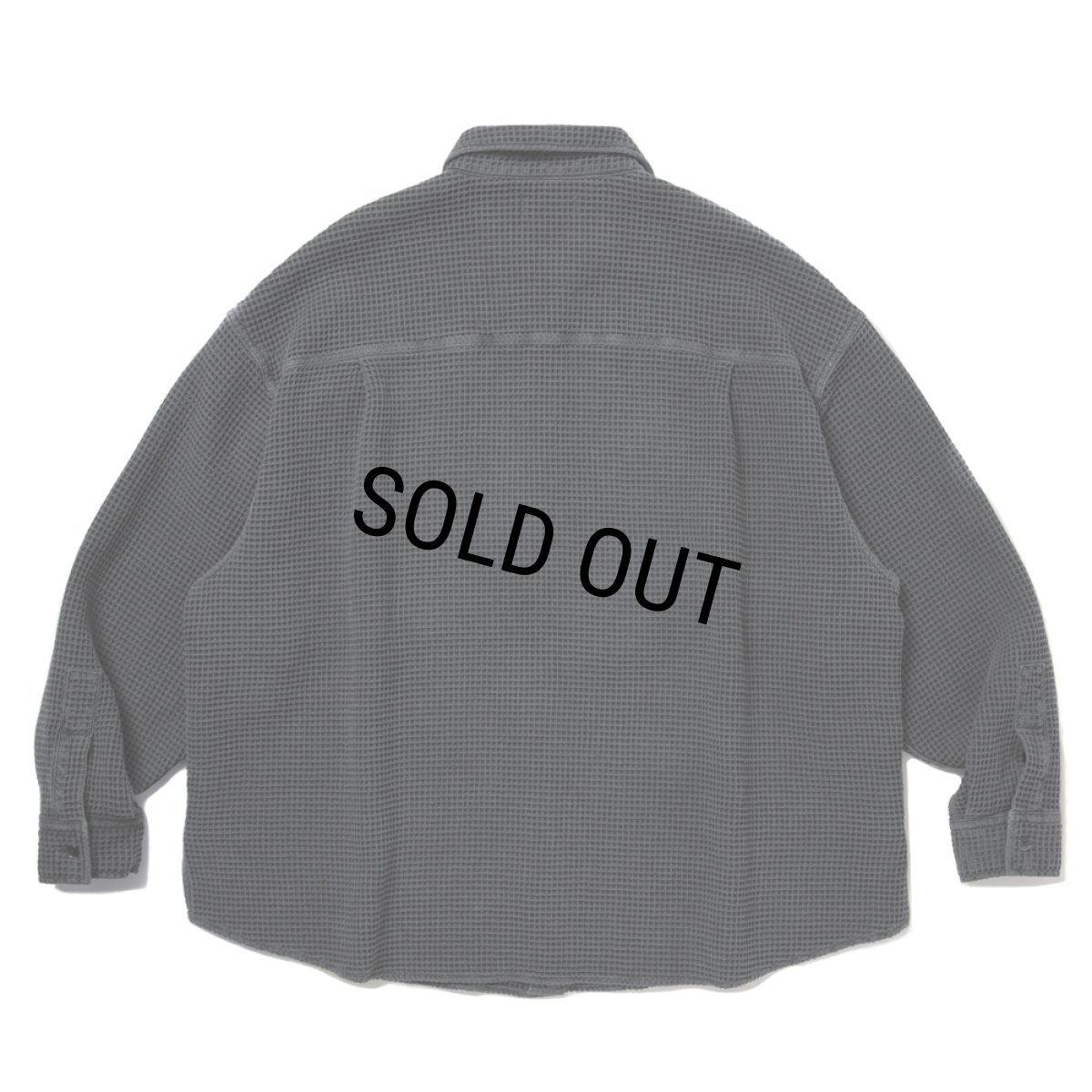 画像2: COOTIE PRODUCTIONS/Pigment Dyed Waffle L/S Shirt（Black）［ピグメントダイワッフルシャツ-25秋冬］ (2)