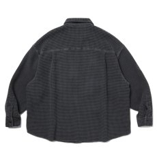 画像2: COOTIE PRODUCTIONS/Pigment Dyed Waffle L/S Shirt（Black）［ピグメントダイワッフルシャツ-25秋冬］ (2)