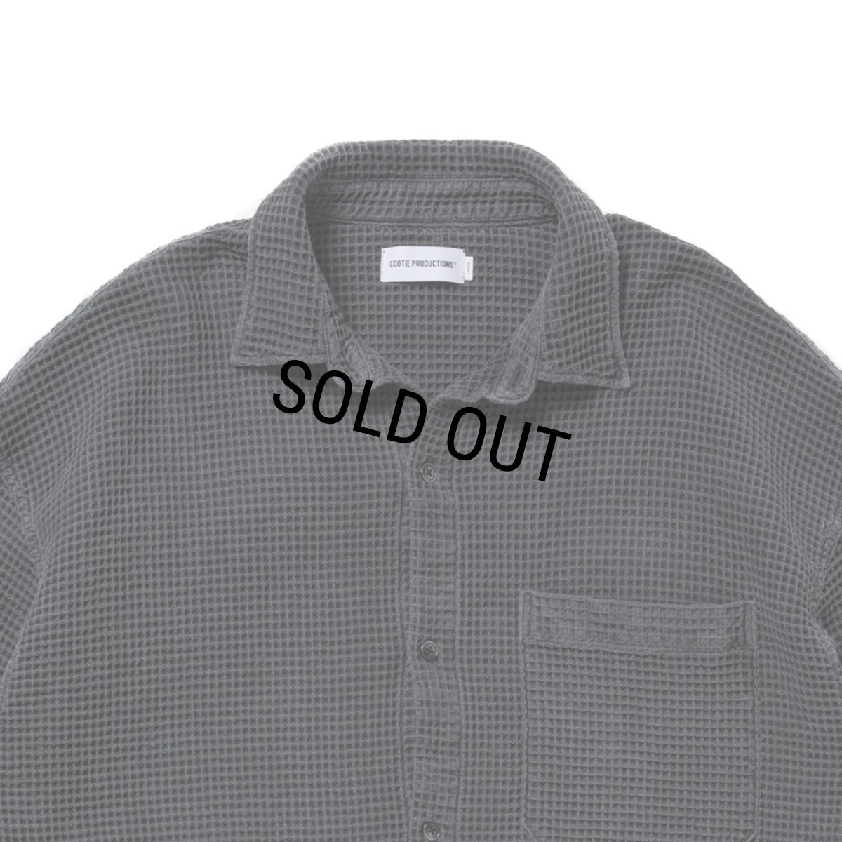 画像3: COOTIE PRODUCTIONS/Pigment Dyed Waffle L/S Shirt（Black）［ピグメントダイワッフルシャツ-25秋冬］ (3)