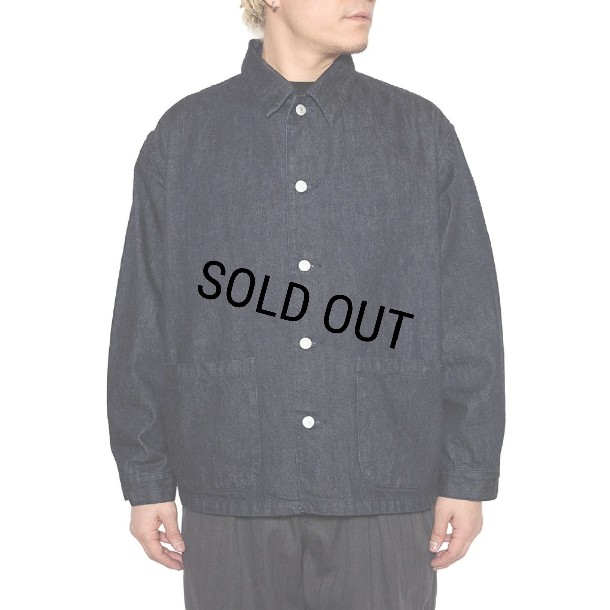 画像9: CALEE/VINTAGE REPRODUCT DENIM COVERALL ＜INDIGO＞（INDIGO BLUE）［デニムカバーオール-25秋冬］ (9)