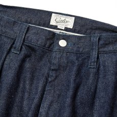 画像3: CALEE/VINTAGE REPRODUCT DENIM TUCK TROUSERS ＜INDIGO＞（INDIGO BLUE）［デニムタックトラウザース-25秋冬］ (3)