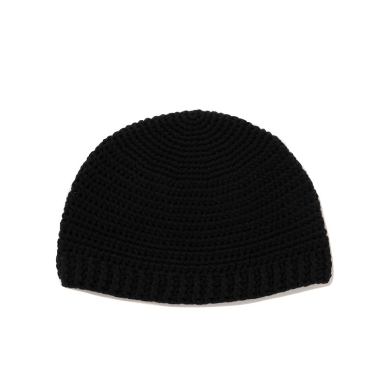 画像1: COOTIE PRODUCTIONS/Crochet Cuffless Beanie（Black）［カフレスビーニー-25秋冬］