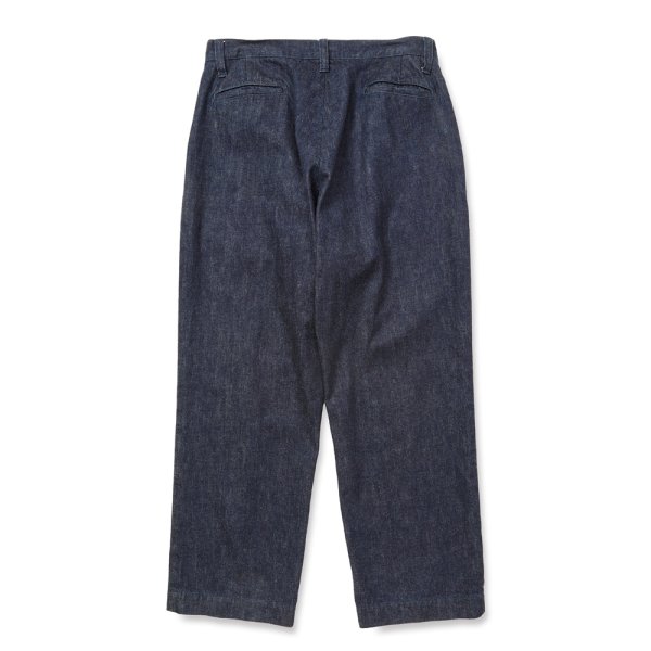 画像2: CALEE/VINTAGE REPRODUCT DENIM TUCK TROUSERS ＜INDIGO＞（INDIGO BLUE）［デニムタックトラウザース-25秋冬］