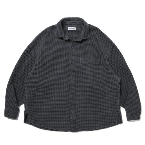 他の写真1: COOTIE PRODUCTIONS/Pigment Dyed Waffle L/S Shirt（Black）［ピグメントダイワッフルシャツ-25秋冬］