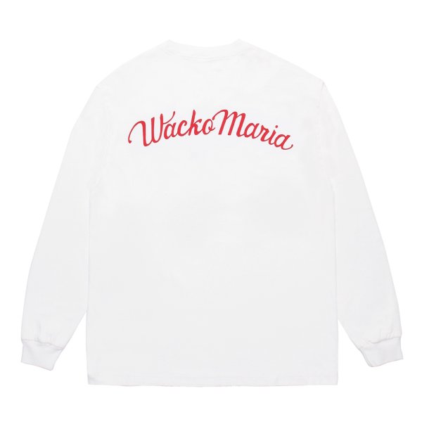 画像1: WACKO MARIA/WASHED HEAVY WEIGHT LONG SLEEVE T-SHIRT（WHITE）［プリント長袖T-25秋冬］