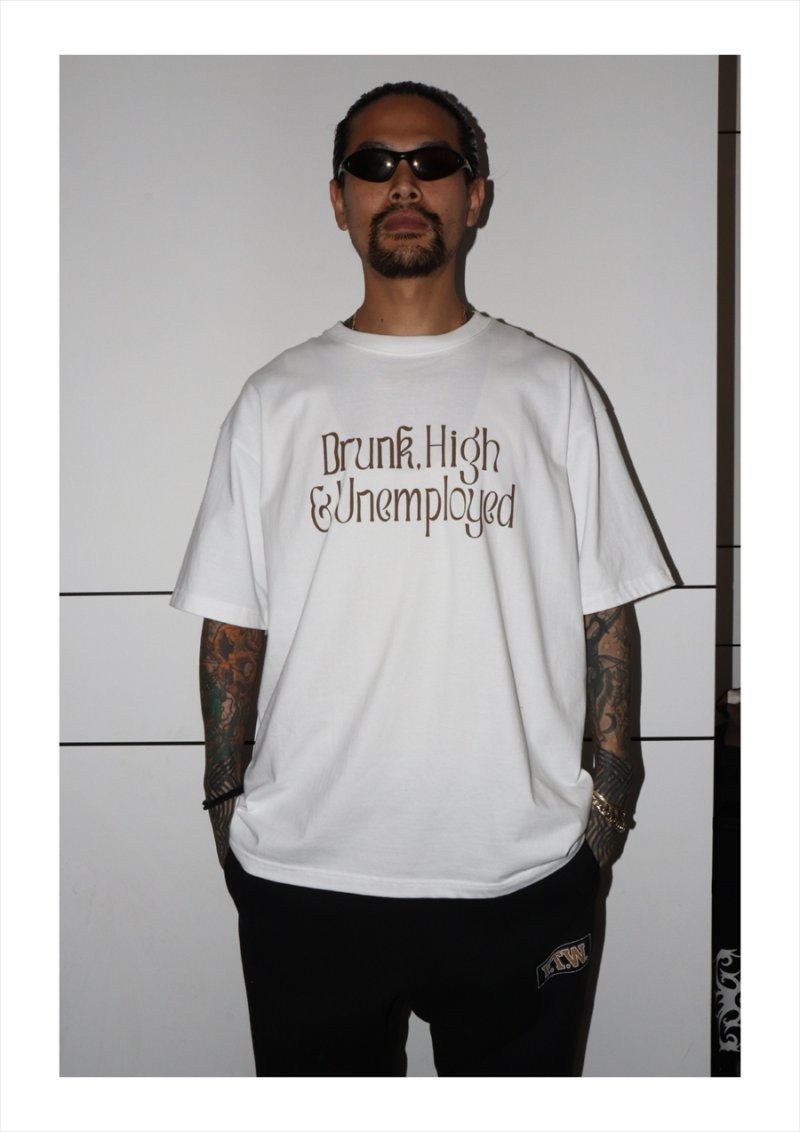 画像3: exodus/Drunk,High & Unemployed T SHIRT（WHITE）［プリントT-25秋冬］