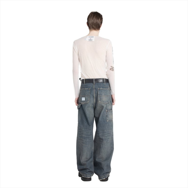DAIRIKU/Vintage Washed Painter Denim Wide Pants（Indigo