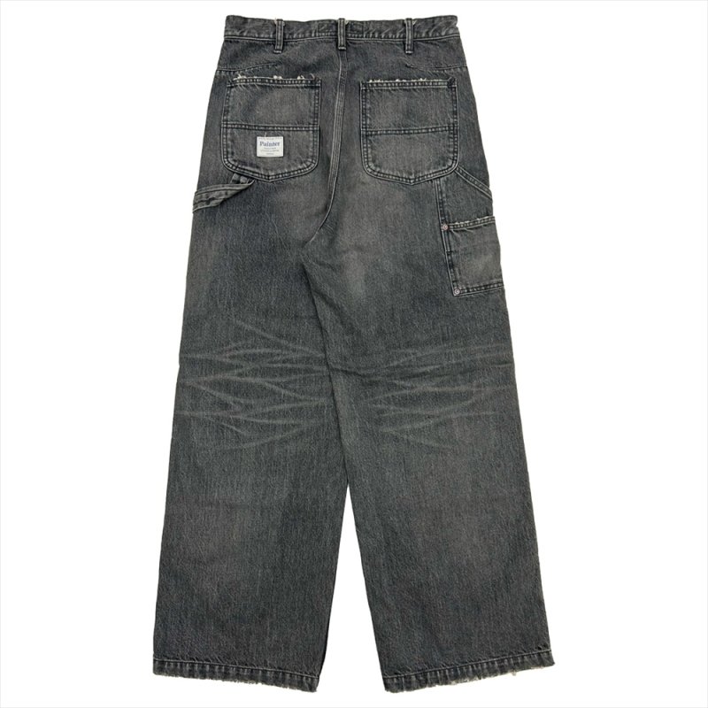 画像2: DAIRIKU/Vintage Washed Painter Denim Wide Pants（Black）［ヴィンテージ加工ペインターデニムワイドパンツ-25秋冬］