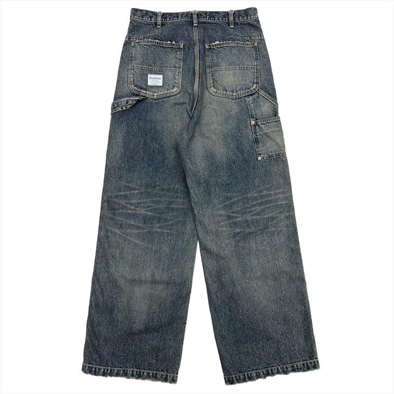 画像2: DAIRIKU/Vintage Washed Painter Denim Wide Pants（Indigo）［ヴィンテージ加工ペインターデニムワイドパンツ-25秋冬］