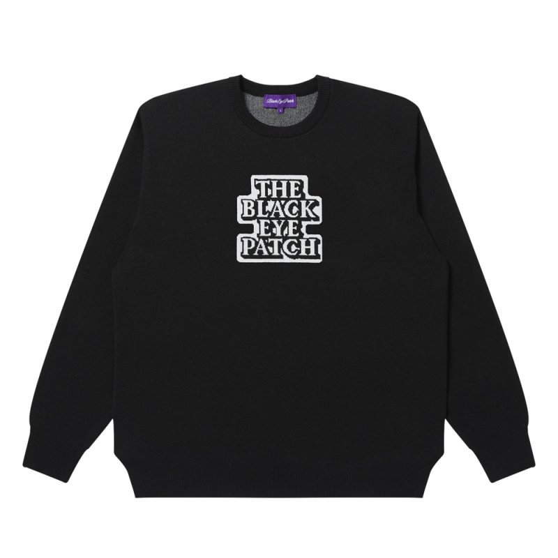 画像1: BlackEyePatch/OG LABEL KNIT SWEATER（BLACK）