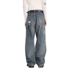 画像4: DAIRIKU/Vintage Washed Painter Denim Wide Pants（Indigo）［ヴィンテージ加工ペインターデニムワイドパンツ-25秋冬］ (4)