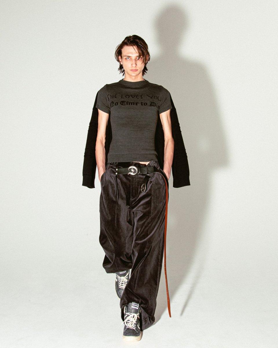 画像7: DAIRIKU/Docking Lettered Knit（Gray/Black）［ドッキングレタードニット-25秋冬］ (7)