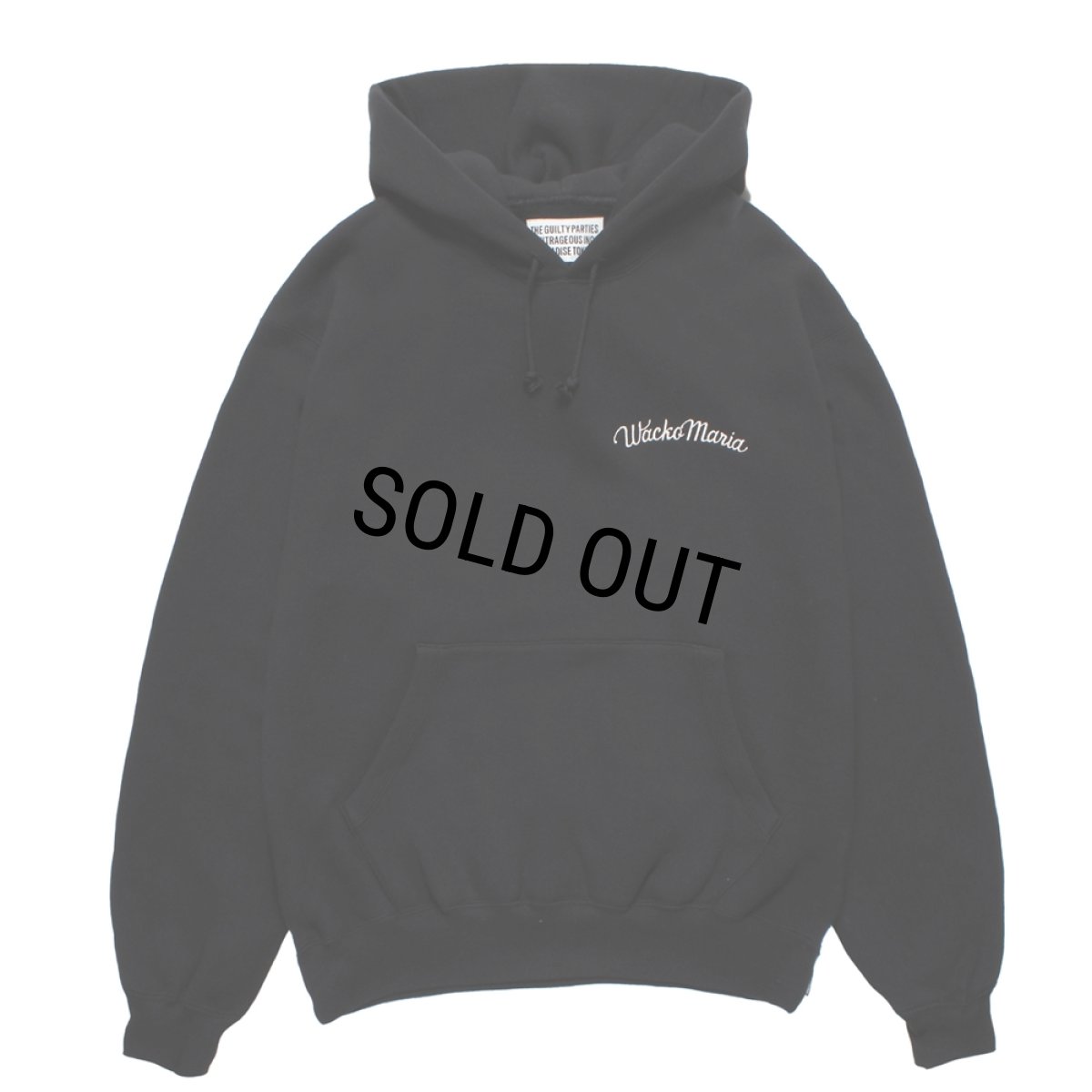 画像2: WACKO MARIA/MIDDLE WEIGHT HOODED SWEAT SHIRT（BLACK）［プルオーバーパーカー-25秋冬］ (2)