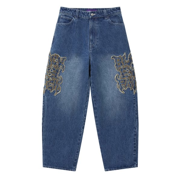 画像1: BlackEyePatch/METAL LOGO EXTRA BAGGY JEANS（INDIGO）