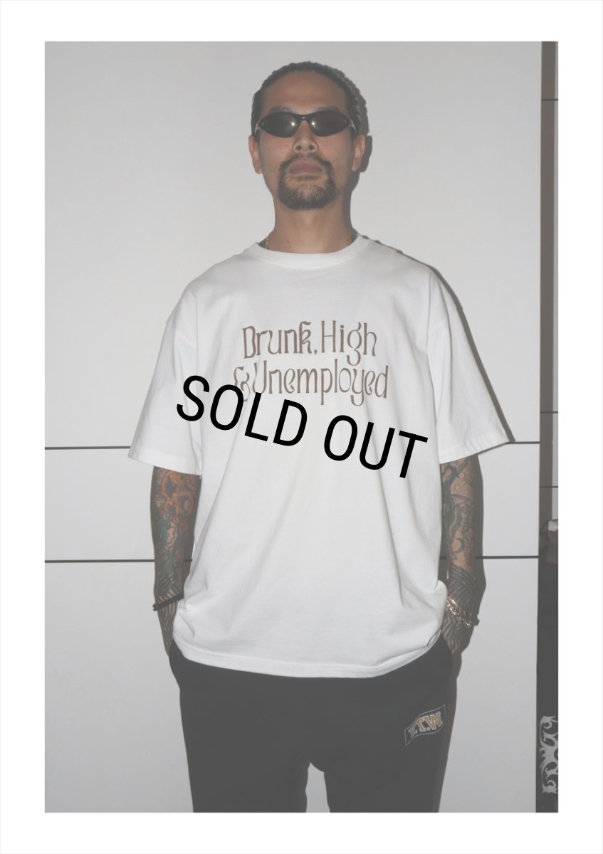 画像3: exodus/Drunk,High & Unemployed T SHIRT（WHITE）［プリントT-25秋冬］ (3)