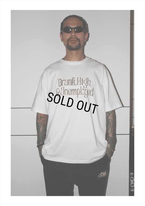 画像3: exodus/Drunk,High & Unemployed T SHIRT（WHITE）［プリントT-25秋冬］