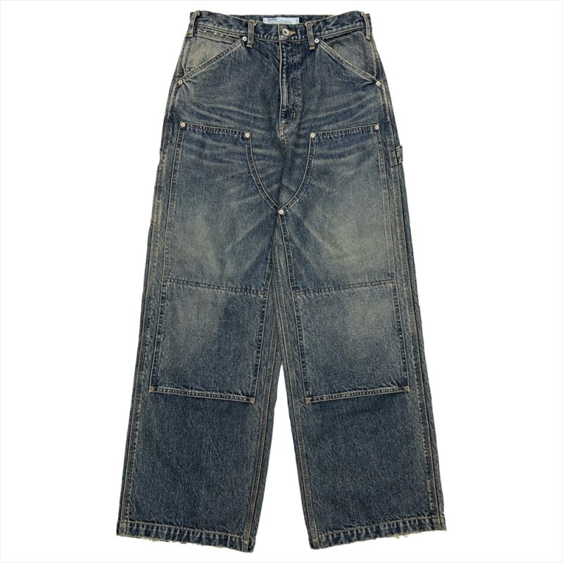 画像1: DAIRIKU/Vintage Washed Painter Denim Wide Pants（Indigo）［ヴィンテージ加工ペインターデニムワイドパンツ-25秋冬］