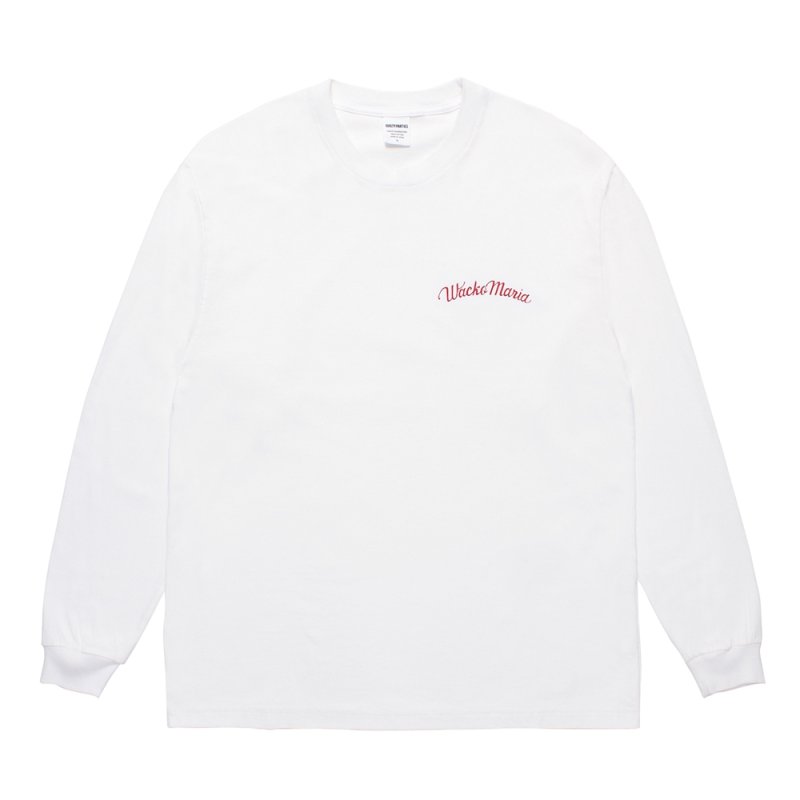 画像1: WACKO MARIA/WASHED HEAVY WEIGHT LONG SLEEVE T-SHIRT（WHITE）［プリント長袖T-25秋冬］