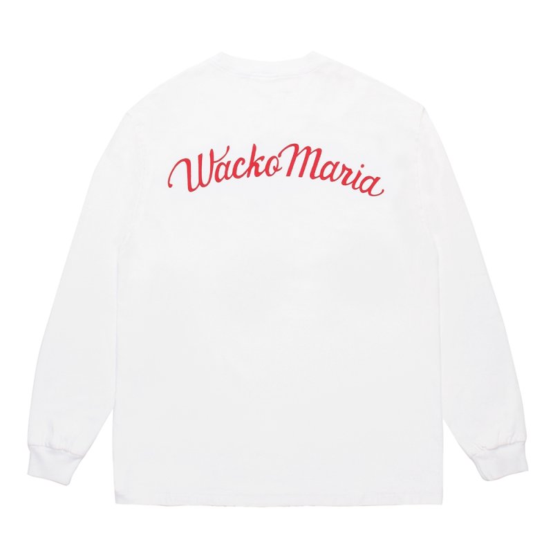 画像2: WACKO MARIA/WASHED HEAVY WEIGHT LONG SLEEVE T-SHIRT（WHITE）［プリント長袖T-25秋冬］
