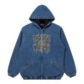BlackEyePatch/METAL LOGO HOODED DENIM JACKET（INDIGO）