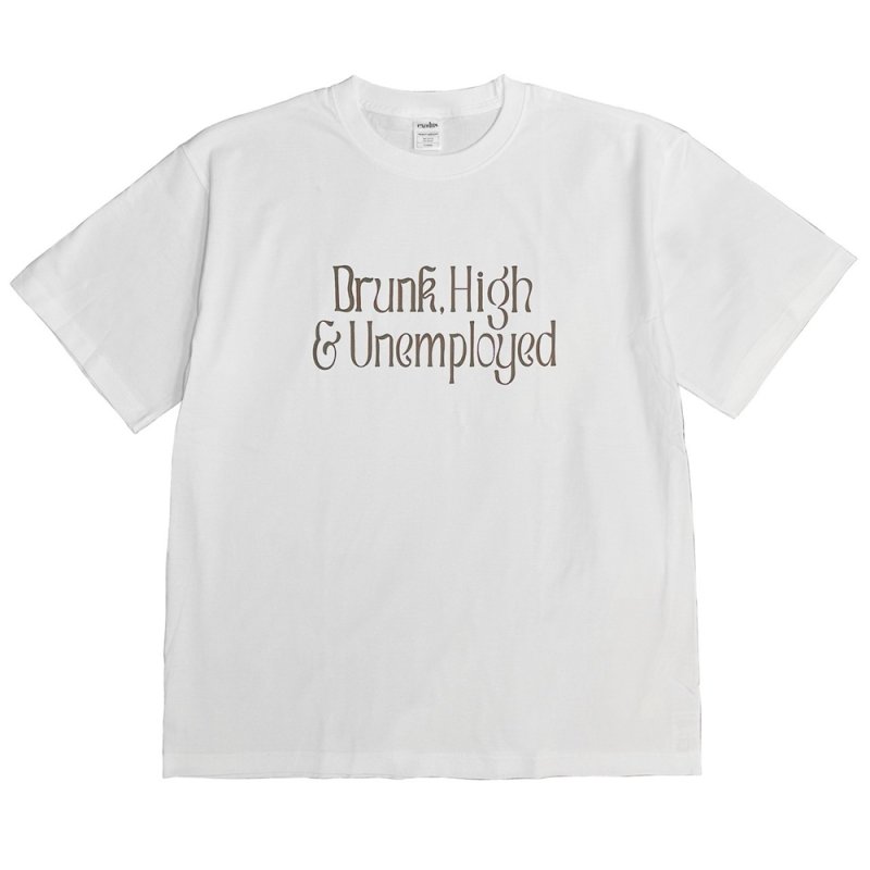 画像1: exodus/Drunk,High & Unemployed T SHIRT（WHITE）［プリントT-25秋冬］