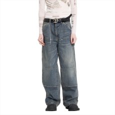 画像3: DAIRIKU/Vintage Washed Painter Denim Wide Pants（Indigo）［ヴィンテージ加工ペインターデニムワイドパンツ-25秋冬］ (3)