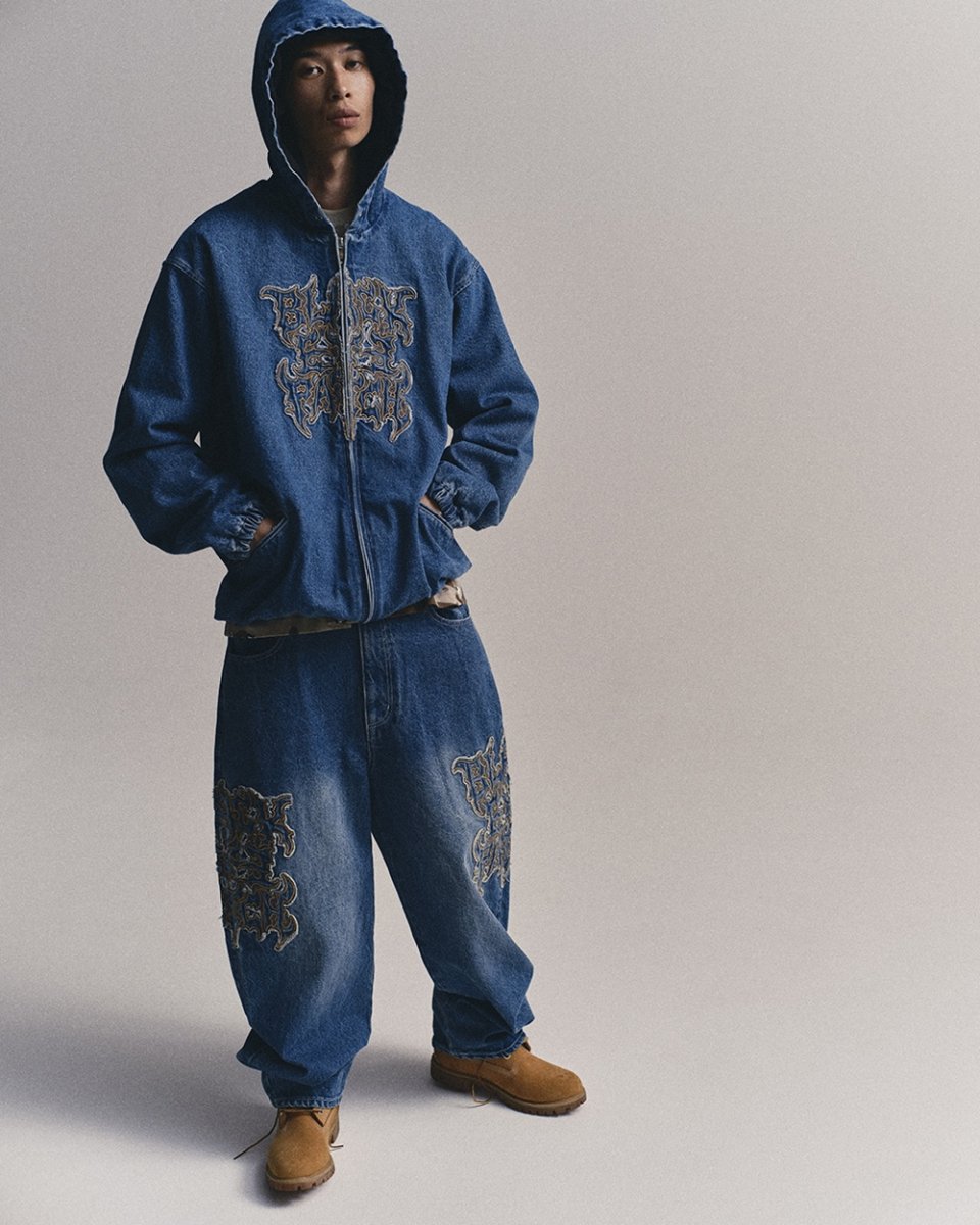 画像4: BlackEyePatch/METAL LOGO EXTRA BAGGY JEANS（BLACK） (4)