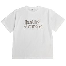画像1: exodus/Drunk,High & Unemployed T SHIRT（WHITE）［プリントT-25秋冬］ (1)