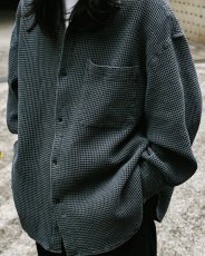画像7: COOTIE PRODUCTIONS/Pigment Dyed Waffle L/S Shirt（Black）［ピグメントダイワッフルシャツ-25秋冬］ (7)