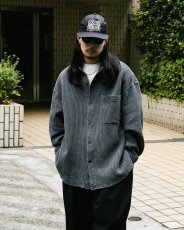 画像6: COOTIE PRODUCTIONS/Pigment Dyed Waffle L/S Shirt（Black）［ピグメントダイワッフルシャツ-25秋冬］ (6)