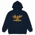 画像1: PORKCHOP/SCRIPT COLLEGE HOODIE（NAVY）［スクリプトカレッジフーディー-25秋冬］ (1)