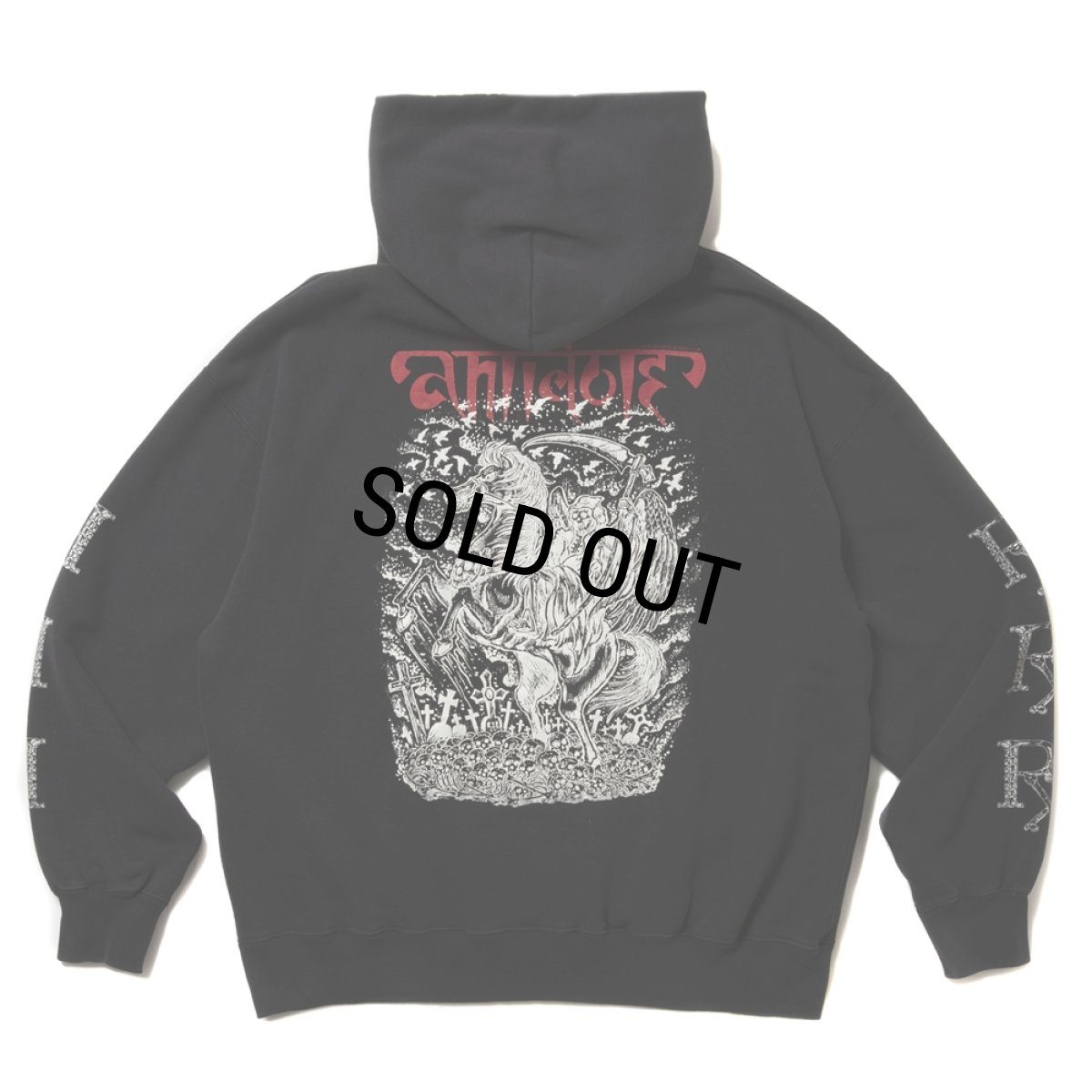 画像1: ANTIDOTE BUYERS CLUB/Fade Wash Sweat Parka（Grim Reaper）（Black） (1)