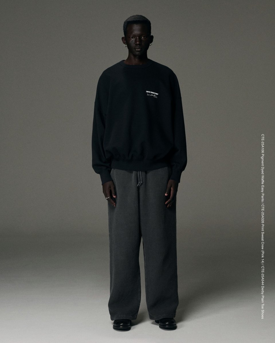 画像6: COOTIE PRODUCTIONS/Pigment Dyed Waffle Easy Pants（Black）［ピグメントダイワッフルイージーパンツ-25秋冬］ (6)