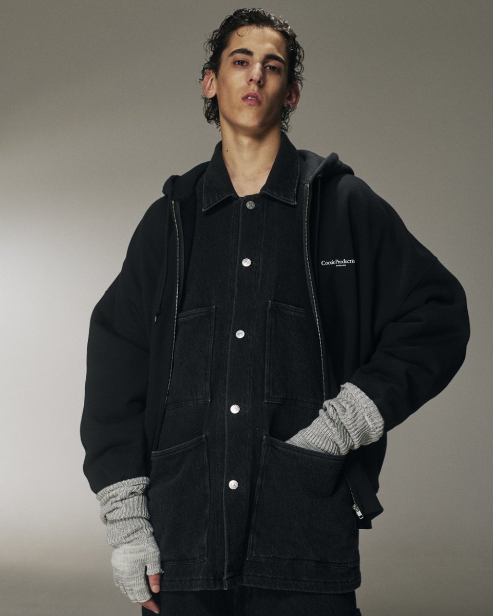 画像6: COOTIE PRODUCTIONS/Sulfur Dyed Exaggerated Twill Coverall（Black）［ツイルカバーオール-25秋冬］ (6)