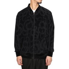 画像8: CALEE/JQ VELOUR JACKET ＜SNAKE PATTERN＞（BLACK）［ジャガードベロアJKT-25秋冬］ (8)