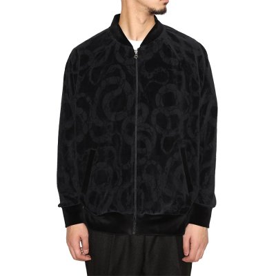 画像3: CALEE/JQ VELOUR JACKET ＜SNAKE PATTERN＞（BLACK）［ジャガードベロアJKT-25秋冬］