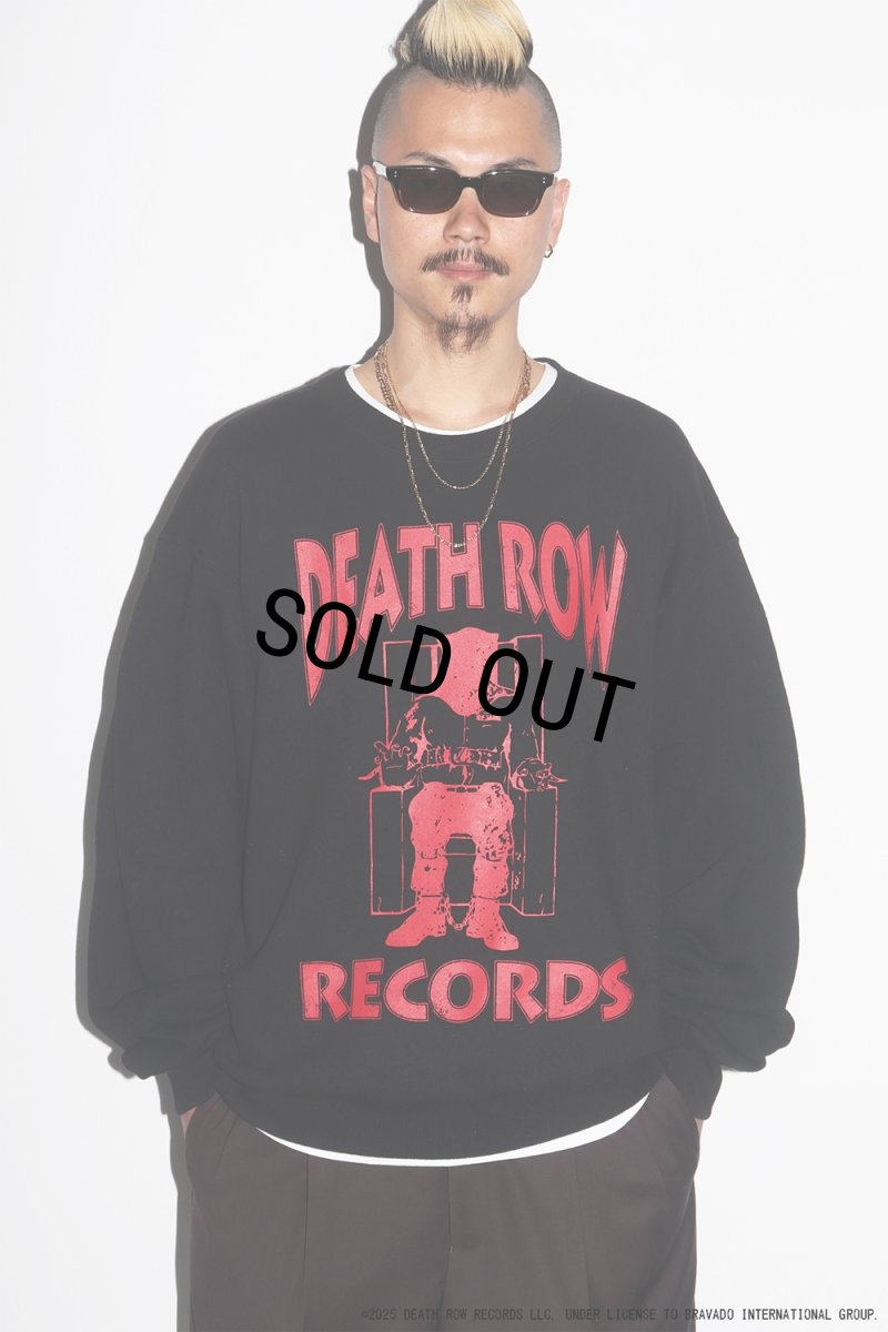 画像3: WACKO MARIA/DEATH ROW RECORDS / GARMENT DYED SWEAT SHIRT（BLACK）［ガーメントダイクルースウェット-25秋冬］ (3)