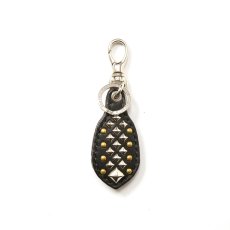 画像1: CALEE/STUDS LEATHER RUGGED KEY RING（BLACK）［スタッズレザーラゲッドキーリング-25秋冬］ (1)