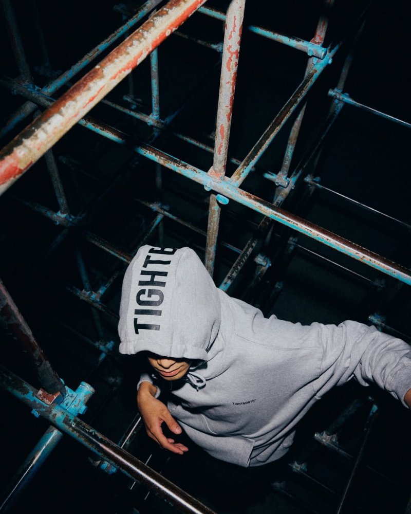 画像3: TIGHTBOOTH/HOODED LOGO SWEAT（Grey）［フーデッドロゴスウェット-25秋冬］