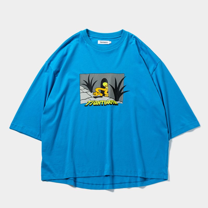 画像1: TIGHTBOOTH/BIG YELLOW 3/4 SLEEVE T-SHIRT（Light Blue）［ビッグイエロー7分袖T-25秋冬］