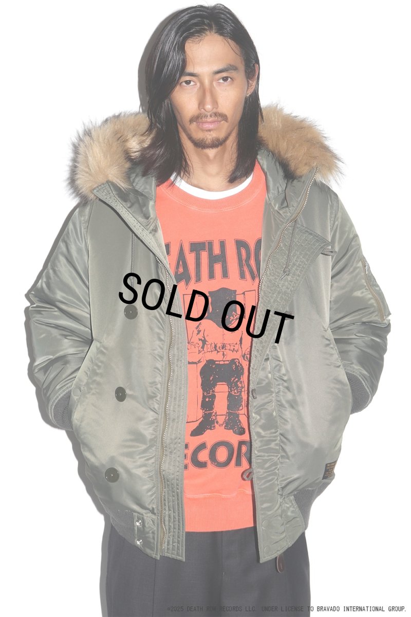 画像3: WACKO MARIA/DEATH ROW RECORDS / GARMENT DYED SWEAT SHIRT（ORANGE）［ガーメントダイクルースウェット-25秋冬］ (3)