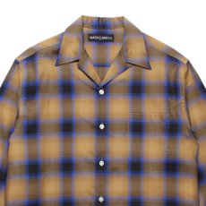 画像2: WACKO MARIA/OMBRE CHECK OPEN COLLAR SHIRT（LIGHT BROWN）［オンブレチェックオープンカラーシャツ-25秋冬］ (2)