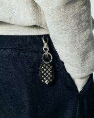 画像4: CALEE/STUDS LEATHER RUGGED KEY RING（BLACK）［スタッズレザーラゲッドキーリング-25秋冬］ (4)