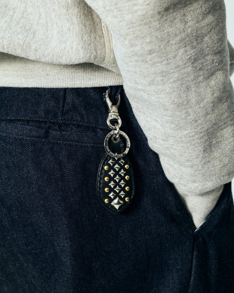 画像3: CALEE/STUDS LEATHER RUGGED KEY RING（BLACK）［スタッズレザーラゲッドキーリング-25秋冬］
