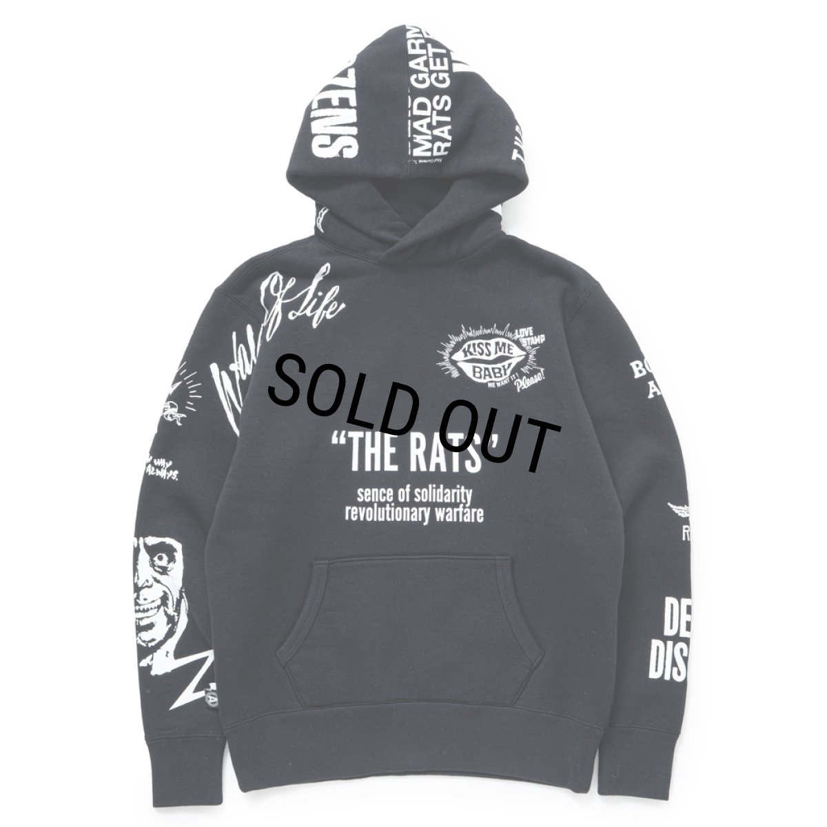 画像1: RATS/CRAZY HOODIE（BLACK）［クレイジーフーディー-25秋冬］ (1)