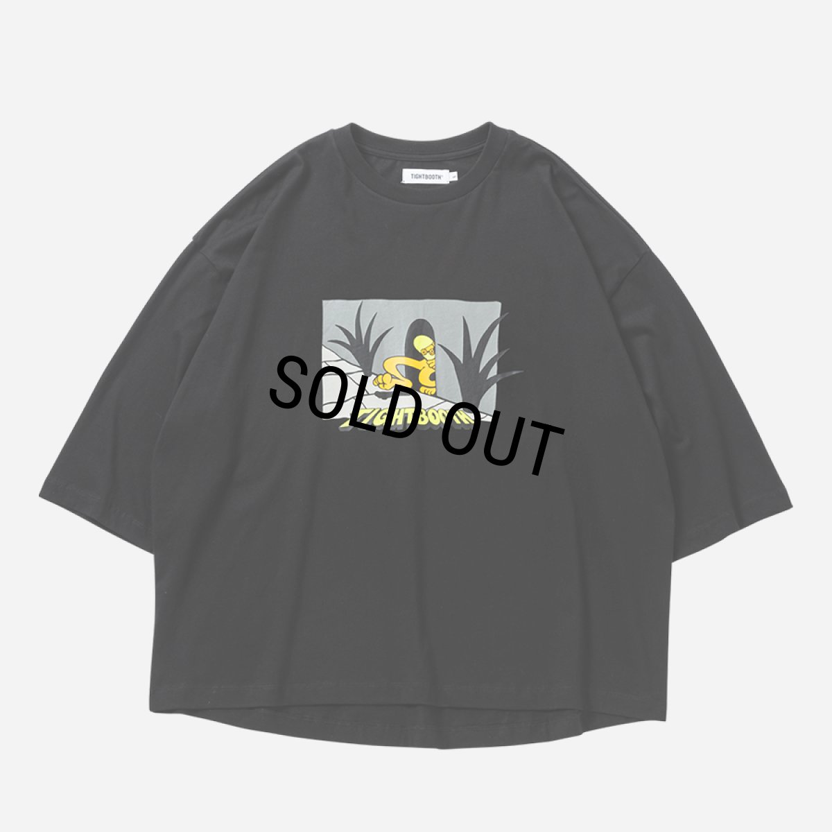 画像1: TIGHTBOOTH/BIG YELLOW 3/4 SLEEVE T-SHIRT（Black）［ビッグイエロー7分袖T-25秋冬］ (1)