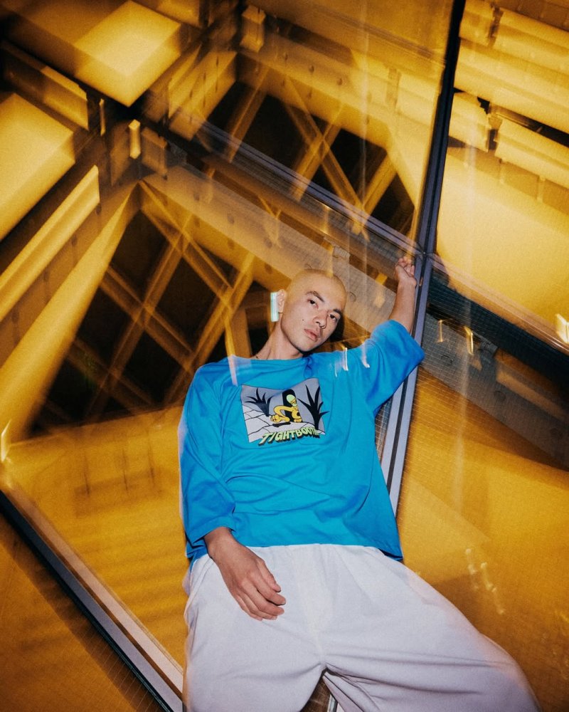 画像2: TIGHTBOOTH/BIG YELLOW 3/4 SLEEVE T-SHIRT（Light Blue）［ビッグイエロー7分袖T-25秋冬］