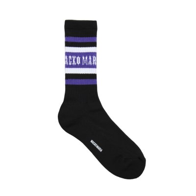 画像1: WACKO MARIA/SPORTS SOCKS（BLACK/PURPLE）［スポーツソックス-25秋冬］