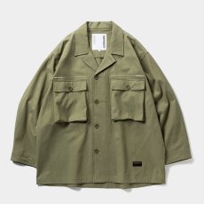 画像1: TIGHTBOOTH/LABEL LOGO BDU SHIRT（Olive）［ラベルロゴBDUシャツ-25秋冬］ (1)