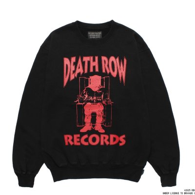 画像1: WACKO MARIA/DEATH ROW RECORDS / GARMENT DYED SWEAT SHIRT（BLACK）［ガーメントダイクルースウェット-25秋冬］